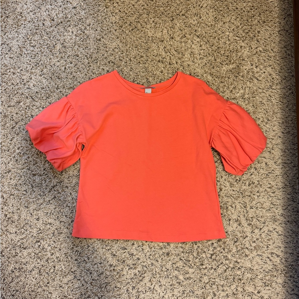 Women's Coral Puff Sleeve Top